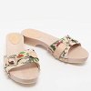 White Floral Print Canvas and Leather Icon Bit Wooden Clogs thumbnail 7
