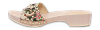 White Floral Print Canvas and Leather Icon Bit Wooden Clogs thumbnail 0
