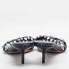 Metallic Blue Leather Cut Out Flat Slide Sandals thumbnail 1