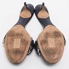 Metallic Blue Leather Cut Out Flat Slide Sandals thumbnail 8