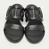 Black Leather Lagune Flat Slide thumbnail 5