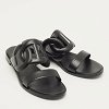 Black Leather Lagune Flat Slide thumbnail 6