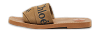 Brown Canvas Logo Ribbon Woody Flat Slide Sandals thumbnail 0