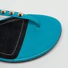 Blue Leather Arena Studded T-Strap Flat Sandals thumbnail 4