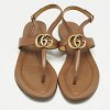 Brown Leather Thong Flat Slingback Sandals thumbnail 7