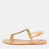 Beige Jelly Rose Studded Flat Sandals thumbnail 1