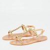 Beige Jelly Rose Studded Flat Sandals thumbnail 0