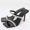 Silver/Black Glitter Slide Sandals thumbnail 2