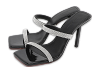Silver/Black Glitter Slide Sandals thumbnail 0