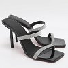 Silver/Black Glitter Slide Sandals thumbnail 4