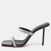 Silver/Black Glitter Slide Sandals thumbnail 1