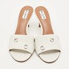Oeillets White Leather Slide Sandals thumbnail 2