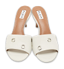 Oeillets White Leather Slide Sandals thumbnail 0
