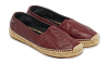 Burgundy Leather Espadrille Flats thumbnail 0