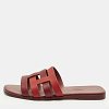 Amore Two Tone Leather Flat Slides thumbnail 2