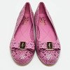 Vara Purple Leather Ballet Flats thumbnail 1