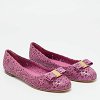 Vara Purple Leather Ballet Flats thumbnail 3