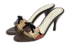 Multicolor Snakeskin Leather Bow Slide Sandals thumbnail 0