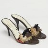 Multicolor Snakeskin Leather Bow Slide Sandals thumbnail 2
