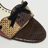 Multicolor Snakeskin Leather Bow Slide Sandals thumbnail 5