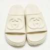 GG Beige Rubber Platform Slide Sandals thumbnail 8