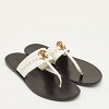 Studded White Leather Thong Flats thumbnail 2