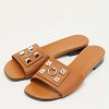 Dune Bois Tan Leather Flat Slide Sandals thumbnail 2
