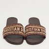Dway Burgundy/Beige Canvas Flat Sandals thumbnail 5