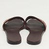 Dway Burgundy/Beige Canvas Flat Sandals thumbnail 7