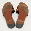 Dway Burgundy/Beige Canvas Flat Sandals thumbnail 1