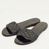 Jimmy Choo Navy Blue/Grey Woven Fabric Flat Slide Sandals Size 37 thumbnail 2