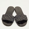Jimmy Choo Navy Blue/Grey Woven Fabric Flat Slide Sandals Size 37 thumbnail 3