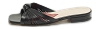 Black Leather knot Detail Flat Slide thumbnail 0