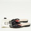Black Leather knot Detail Flat Slide thumbnail 1