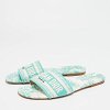 Dway Green/White Canvas Slide Sandals thumbnail 2