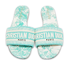 Dway Green/White Canvas Slide Sandals thumbnail 0