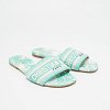 Dway Green/White Canvas Slide Sandals thumbnail 4