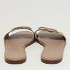 Escape V logo Beige Leather Flat Slides thumbnail 5