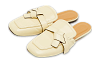 Gate Cream Leather Flat Mules thumbnail 0