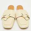 Gate Cream Leather Flat Mules thumbnail 3