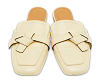 Gate Cream Leather Flat Mules thumbnail 4