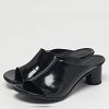 Atomic Black Leather Slide Sandals thumbnail 2