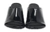 Atomic Black Leather Slide Sandals thumbnail 4