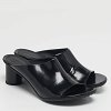 Atomic Black Leather Slide Sandals thumbnail 5