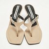 Beige Leather Thong Sandals thumbnail 3