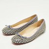 Jane Spike Grey Patent Leather Ballet Flats thumbnail 3