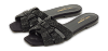 Tribute Black Leather Flat Slides thumbnail 1