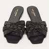 Tribute Black Leather Flat Slides thumbnail 2