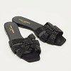 Tribute Black Leather Flat Slides thumbnail 3