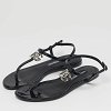 DG Logo Black Patent Leather Thong Flats thumbnail 1